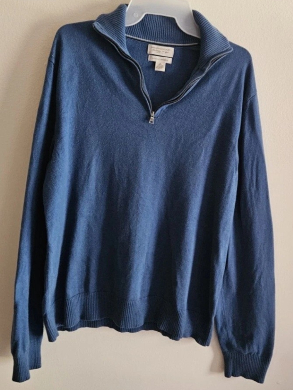 Banana Republic Blue Quarter-Zip Men's Sweater. Cashmere Blend, Fall, Office
